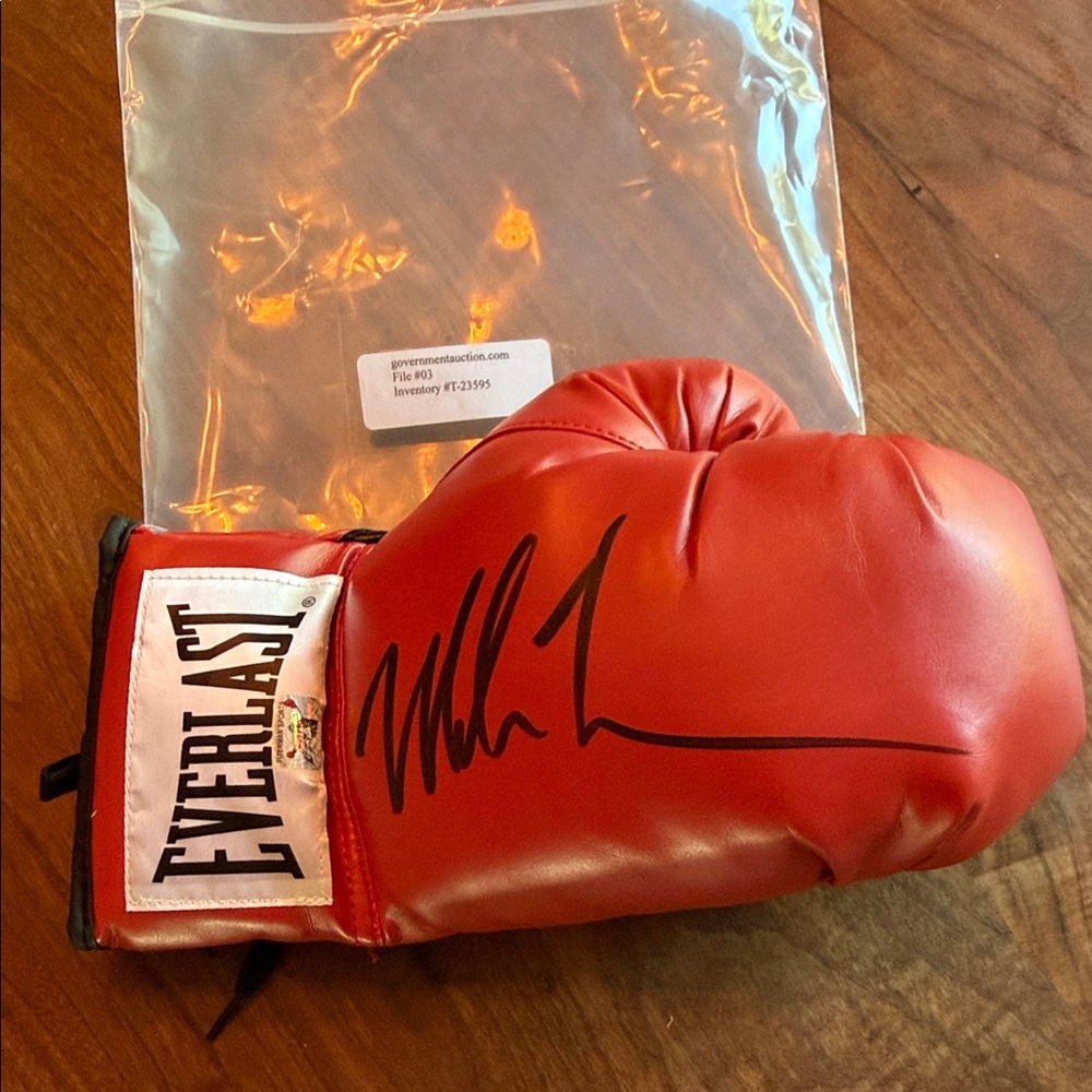 Mike Tyson signed Everlast Red Boxing Glove